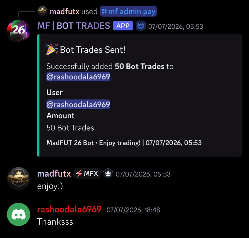 50 Bot Trades
